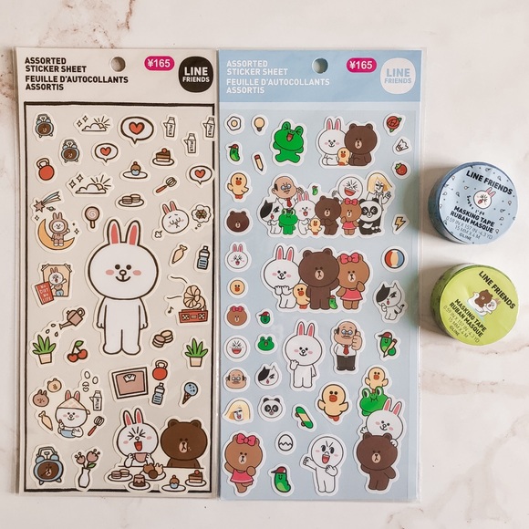 line friends Other - Line Friends Stickers and Washi Tape Set